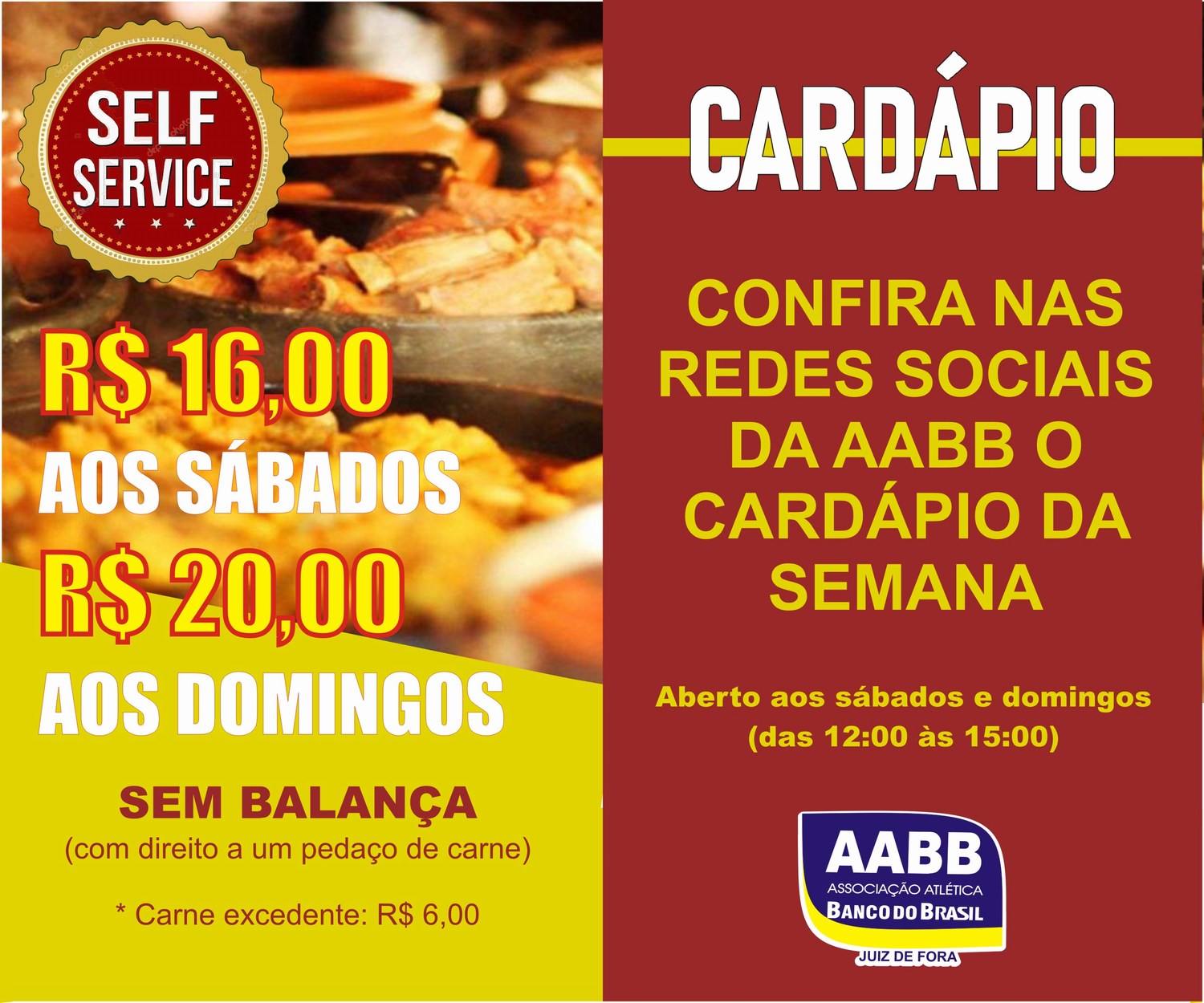 Cardápio Bar/Restaurante AABB – AABB Juiz de Fora